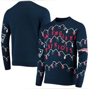 New England Patriots Sweater Mens SM Christmas LIGHT UP NFL Football Ugly Party